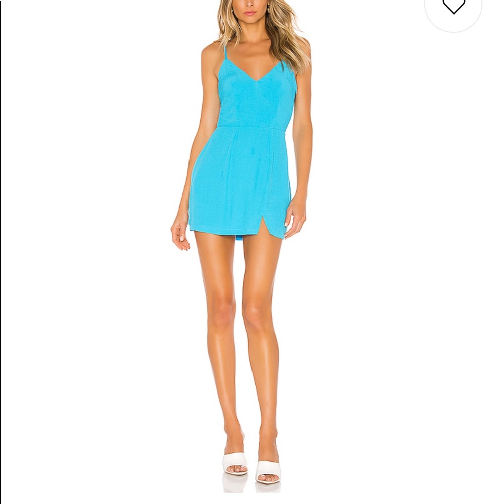 Bright blue mini dress